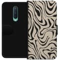 Kompatibelt Lommeboketui til OnePlus 8 Beige sebravirvler beige