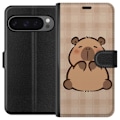 Miniatyrbillede 1 af 3: Google Pixel 9 Pro XL Tegnebogsetui Mobilskal kawaii capybara flera figurer japansk stil