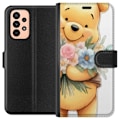Miniatyrbillede 1 af 3: Samsung Galaxy A23 Tegnebogsetui Nalle Puh med blomster - klassisk børnefavorit i en blomstrende forårs miljø