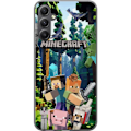 Pikkukuva 1 / 3: Samsung Galaxy A25 Läpinäkyvä kuori Minecraft-matkapuhelinkotelo metsällä ja pikselityylisillä hahmoilla