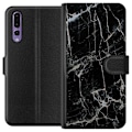 Miniatyrbillede 1 af 3: Huawei P20 Pro Tegnebogsetui Sort marmor