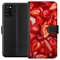 Miniatyrbillede 1 af 3: Samsung Galaxy A41 Tegnebogsetui Jordbærmønster - sødt motiv med sommerstemning