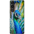 Pikkukuva 1 / 3: Sony Xperia 5 V Läpinäkyvä kuori Pavun Sulat Värikäs Design Lintuaihe Eksoottinen Graafinen Suunnittelu Luonto Ylellinen Koristelu