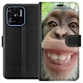 Pikkukuva 1 / 3: Xiaomi Redmi 10C Lompakkokotelo Simpanssi Selfie Rauhallinen Graafinen Suunnittelu Apinan Aihe Suosittu Urban Art Tyyli