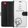 Miniatyrbild 1 av 3: Apple iPhone SE (2020) Plånboksfodral You Don’t Know My Password – edgy textmotiv med attityd
