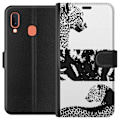 Miniatyrbillede 1 af 3: Samsung Galaxy A20e Tegnebogsetui Leopard Faces