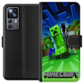 Pikkukuva 1 / 3: Xiaomi 12T Lompakkokotelo Minecraft Creeper mobilskal i klassisk grön pixelstil