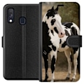 Miniatyrbillede 1 af 3: Samsung Galaxy A40 Tegnebogsetui Smuk Hest - elegant illustration af hestemotiv