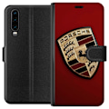 Miniatyrbillede 1 af 3: Huawei P30 Tegnebogsetui Mobil etui med stilfuld Porce-logo i sort og hvid