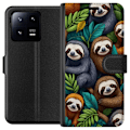 Miniatyrbillede 1 af 3: Xiaomi 13 Pro Tegnebogsetui Sengångarstil - afslappet motiv med sød dovendyr