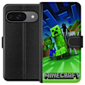 Miniatyrbillede 1 af 3: Google Pixel 9 Pro Tegnebogsetui Minecraft Creeper mobilskal i klassisk grön pixelstil