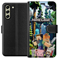 Pikkukuva 1 / 3: Samsung Galaxy S21 FE 5G Lompakkokotelo Minecraft-matkapuhelinkotelo metsällä ja pikselityylisillä hahmoilla