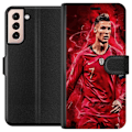 Miniatyrbild 1 av 3: Samsung Galaxy S21 Plånboksfodral Ronaldo Skills – CR7 Design för Äkta Supporters