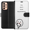 Miniatyrbild 1 av 3: Samsung Galaxy A23 Plånboksfodral You Don’t Know My Password – edgy textmotiv med attityd