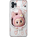 Pikkukuva 1 / 3: Nothing Phone (1) Läpinäkyvä kuori Labubu Sydän Taustakuva Pop Mart Rakkausteema Hahmodesign Suosittu Motiivi Keräilytaideteossarja