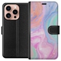 Miniatyrbillede 1 af 3: Apple iPhone 16 Pro Tegnebogsetui Pastelmarmor