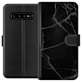 Miniatyrbillede 1 af 3: Samsung Galaxy S10 Tegnebogsetui Sort marmor
