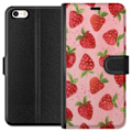 Miniatyrbild 1 av 3: Apple iPhone 5 Plånboksfodral Strawberry Dreams – jordgubbsmönster i retrostil