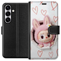 Miniatyrbillede 1 af 3: Samsung Galaxy S25 Tegnebogsetui Labubu Hjerte Baggrund Pop Mart Kærlighed Tema Karakter Design Populært Motiv Samlerfigur Kunst Legetøj Serie