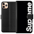 Miniatyrbillede 1 af 3: Apple iPhone 11 Pro Max Tegnebogsetui Supreme Sort Hvid Streetwear Design Klassisk Modeikon Trend Urban Stil Grafiskt Motiv Populær