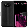 Pikkukuva 1 / 3: Xiaomi Poco X3 NFC Lompakkokotelo Squid Game Teema Suosittu Sarja Motiivi Graafinen Ikoninen Suunnittelu Aasialainen Popkulttuuri Jännitys Draama