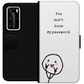 Miniatyrbild 1 av 3: Huawei P40 Pro Plånboksfodral You Don’t Know My Password – edgy textmotiv med attityd