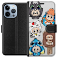 Pikkukuva 1 / 4: Apple iPhone 13 Pro Lompakkokotelo Labubu hahmokokoelma - Pop Mart Labubu The Monsters väriluulisessa muotoilussa