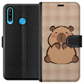 Miniatyrbillede 1 af 3: Huawei P30 lite Tegnebogsetui Mobilskal kawaii capybara flera figurer japansk stil