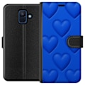 Pikkukuva 1 / 3: Samsung Galaxy A6 (2018) Lompakkokotelo Siniset Sydämet