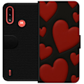 Pikkukuva 1 / 3: Motorola Moto E7 Power Lompakkokotelo Punaiset Samettisydämet