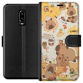 Miniatyrbillede 1 af 3: OnePlus 6T Tegnebogsetui Kawaii capybara mobilskal med gulliga djurmotiv