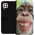 Miniatyrbillede 1 af 3: Huawei P40 lite Tegnebogsetui Chimp Selfie Rolig Grafisk Design Abe Dyremotiv Trendy Sjovt Motiv Populært Urban Kunst Stil