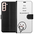 Miniatyrbild 1 av 3: Samsung Galaxy S21 Plånboksfodral You Don’t Know My Password – edgy textmotiv med attityd