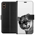 Miniatyrbillede 1 af 3: Apple iPhone XS Tegnebogsetui Løve Kunstnerisk Dyremotiv Afrikansk Stil Jungle Følelse Grafisk Design Hjemmedekoration Dyr Tema