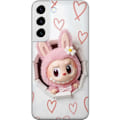 Pikkukuva 1 / 3: Samsung Galaxy S22+ 5G Läpinäkyvä kuori Labubu Sydän Taustakuva Pop Mart Rakkausteema Hahmodesign Suosittu Motiivi Keräilytaideteossarja