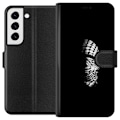 Miniatyrbillede 1 af 3: Samsung Galaxy S22 5G Tegnebogsetui Keffiyeh-mønster - klassisk sort-hvid palæstinensisk tørklæde med kulturel betydning
