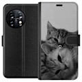 Miniatyrbillede 1 af 3: OnePlus 11 Tegnebogsetui Kat Hjerte