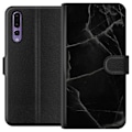 Miniatyrbillede 1 af 3: Huawei P20 Pro Tegnebogsetui Sort marmor