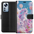 Miniatyrbillede 1 af 3: Xiaomi 12 Pro Tegnebogsetui Enhjørning Candy Pastel Kawaii Motiv Sød Populær Farve Grafisk Trend Børne Motiv Fantasy Art