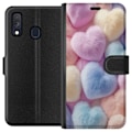 Miniatyrbillede 1 af 3: Samsung Galaxy A40 Tegnebogsetui Hjerter Kærlighed Grafisk Design Romantisk Motiv Populær Symbol Grafisk Mønster Dekoration