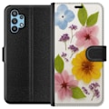 Miniatyrbillede 1 af 3: Samsung Galaxy A32 5G Tegnebogsetui Pressede blomster