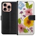 Miniatyrbillede 1 af 3: Apple iPhone 16 Pro Tegnebogsetui Pressede blomster
