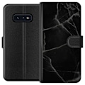 Miniatyrbillede 1 af 3: Samsung Galaxy S10e Tegnebogsetui Sort marmor
