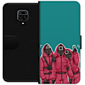 Miniatyrbillede 1 af 3: Xiaomi Redmi Note 9 Pro Tegnebogsetui Squid Game Karakterer Grafisk Design Seriefigurer Populær TV Motiv Asiatisk Stil Spændende Trend