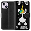 Miniatyrbillede 1 af 3: Apple iPhone 15 Plus Tegnebogsetui Fluffy Unicorn