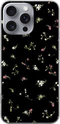 Kompatibelt Mobildeksel til Apple iPhone 16 Pro Max Svart blomstergrafikk svart