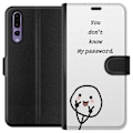 Miniatyrbild 1 av 3: Huawei P20 Pro Plånboksfodral You Don’t Know My Password – edgy textmotiv med attityd