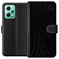 Miniatyrbillede 1 af 3: Xiaomi Redmi Note 12 Tegnebogsetui Sorte Bølger