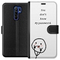 Miniatyrbild 1 av 3: Xiaomi Redmi 9 Plånboksfodral You Don’t Know My Password – edgy textmotiv med attityd