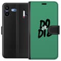Kompatibel Tegnebogsetui til Nothing Phone 4b "Do or Die"-tekst i sort penselstil mod grøn baggrund grøn
